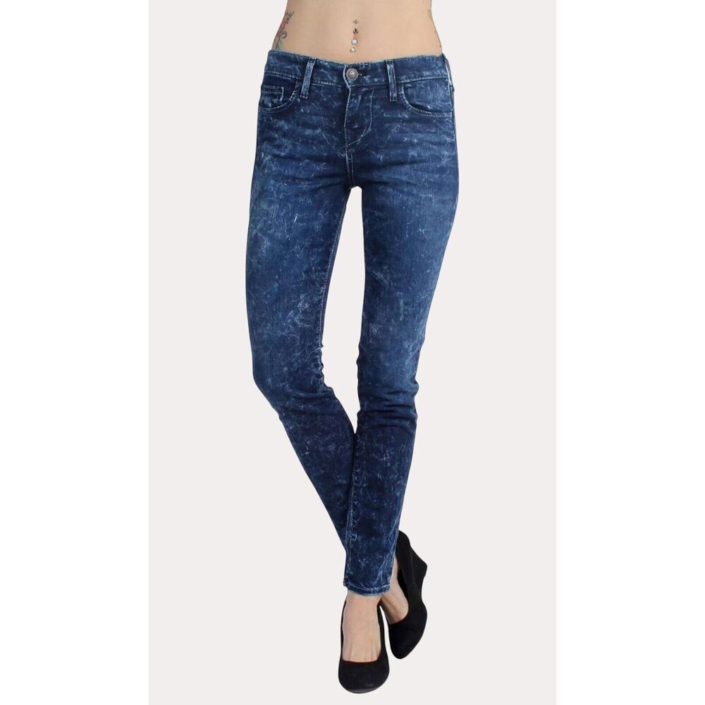 True Religion Abbey Sparkling Ice Super Skinny Jeans Pants Blue 27